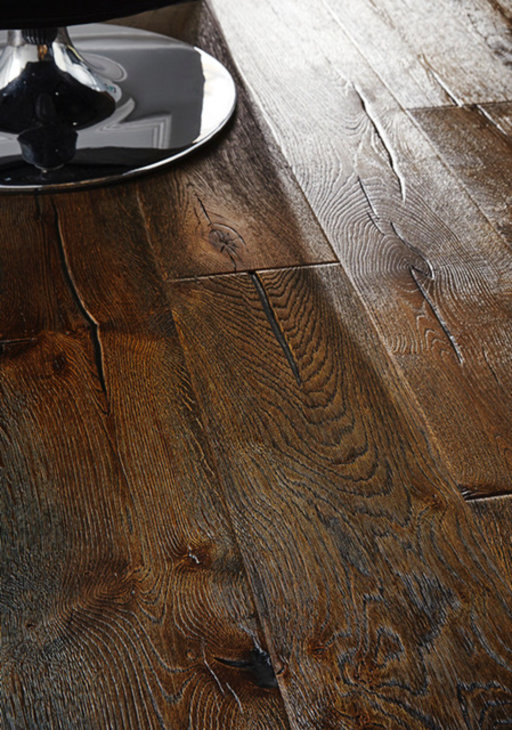 Chene Antique Black Distressed Oak Engineered Flooring, 220x15x2200mm