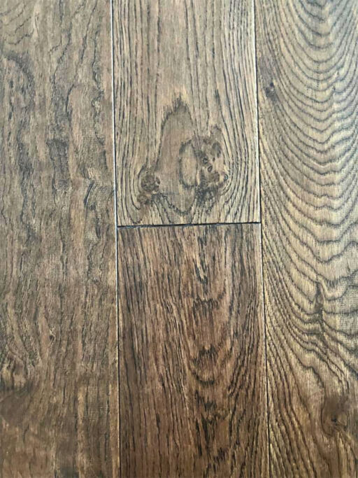 Chene Coffee Oak Solid Flooring, Handscarped, 125x18mm