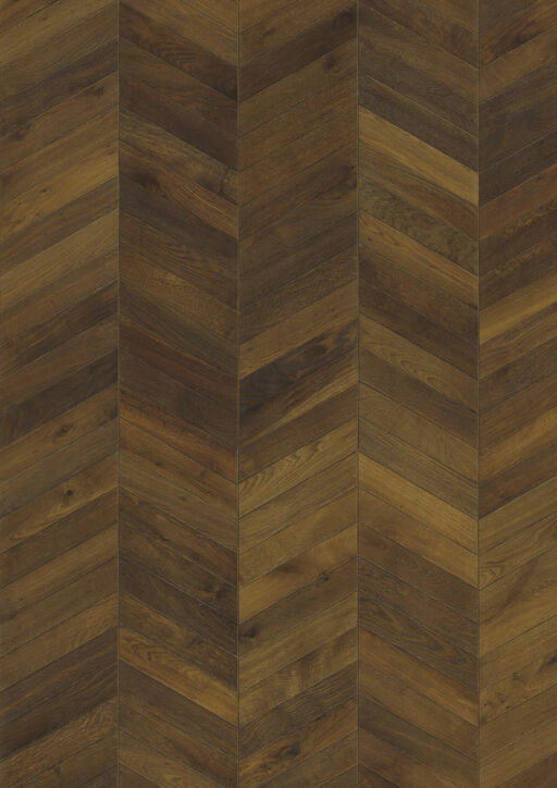 Kahrs Chevron Oak Engineered Flooring, Dark Brown, Brushed, Smoked, Oiled, 305x15x1848mm