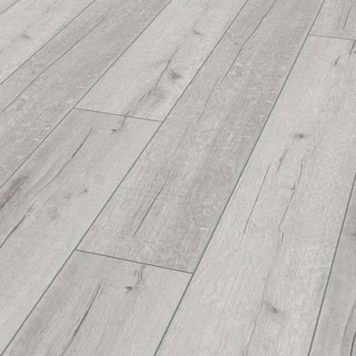 Robusto Rip Oak White Laminate Flooring, 12mm