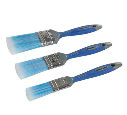 Silverline No-Loss Synthetic Paint Brush Set, 3pcs