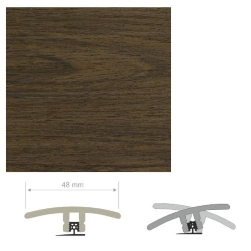 HDF Unistar Antique Walnut Threshold For Laminate Floors, 90cm