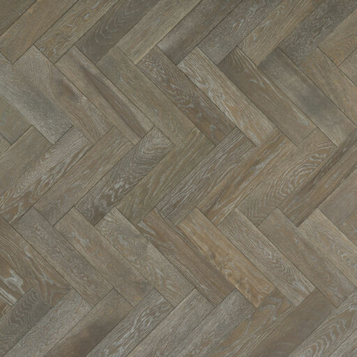 V4 Deco Parquet, Silver Haze Engineered Oak Flooring, Rustic, Stained, Brushed & Hardwax Oiled, 90x15x360mm