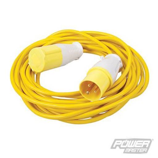 Extension Lead 16A, 110V, 10m, 3 pin, Yellow Image 1