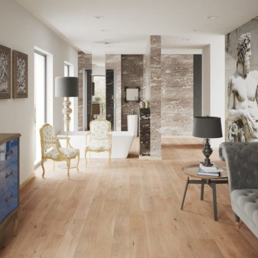 V4 Jetsam Engineered Oak Flooring, Rustic, Brushed Natural Stained & Matt, UV Lacquered, 180x14x2200 mm Image 1