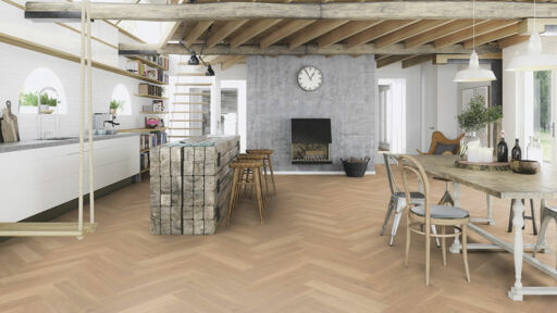 Boen Adagio Herringbone White Oak Engineered Flooring, Brushed, Live Natural Oil, 138x14x690mm Image 2