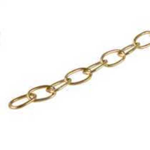 Oval Link Chain, Brass Polished, 1.5m Image 1