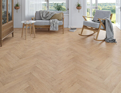 Nibe Oak Laminate Flooring, Herringbone, 100x8x600mm Image 2