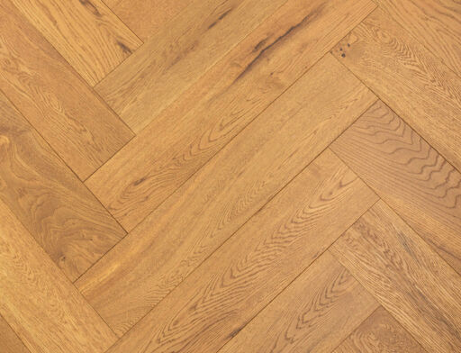 Ramberg Engineered Oak Flooring, Herringbone, Rustic, Golden Brushed & Oiled, 125x15x600mm Image 1