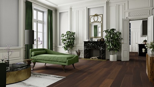 Boen Marcato Smoked Oak Engineered Flooring, Live Satin Lacquered, 14x209x2200 mm Image 1