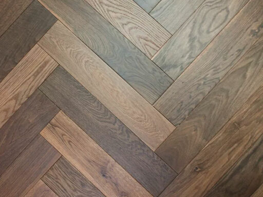 Elka Dark Smoked Oak Herringbone Engineered Flooring, 120x14x600mm Image 1
