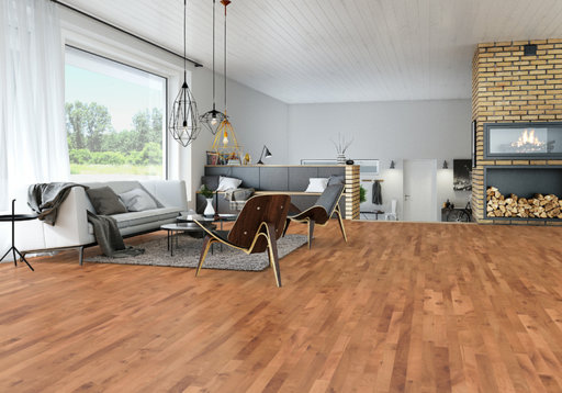 Junckers Beech SylvaRed Solid 2-Strip Wood Flooring, Silk Matt Lacquered, Variation, 129x14mm Image 3