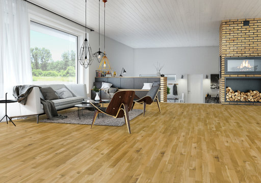Junckers Solid Oak 2-Strip Flooring, Ultra Matt Lacquered, Harmony, 129x14mm Image 4