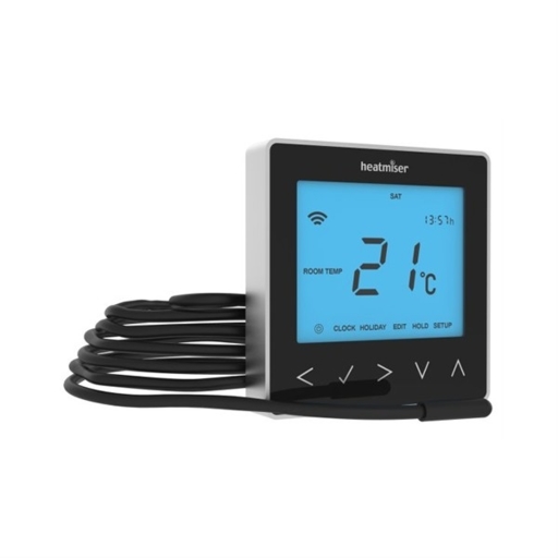 NeoStat-e Wireless Thermostat, Gloss, Black Image 1