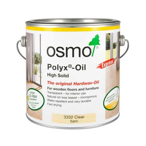 Osmo Polyx-Oil Hardwax-Oil, Express, Clear Satin, 2.5L Image 1
