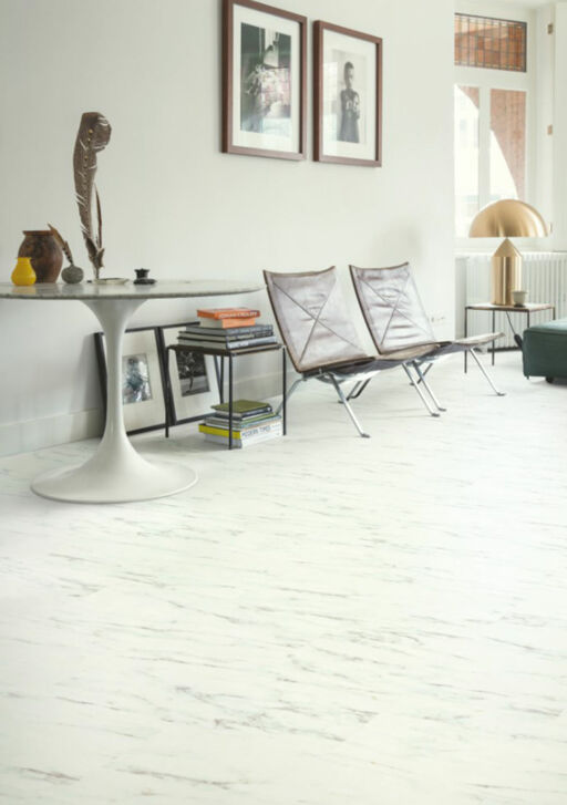 QuickStep Alpha Oro, Marble Carrara White Vinyl Flooring, 303x5x610mm Image 2