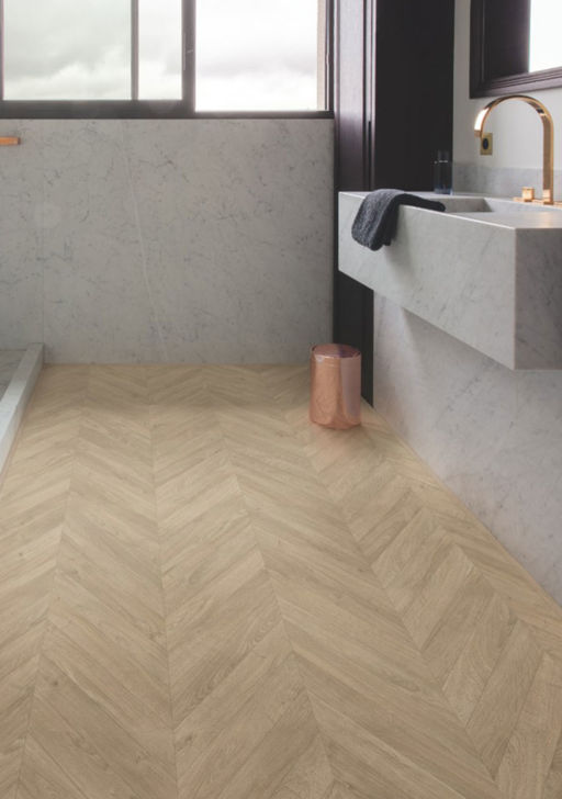 QuickStep Impressive Patterns, Chevron Oak Taupe Laminate Flooring, 8mm Image 3