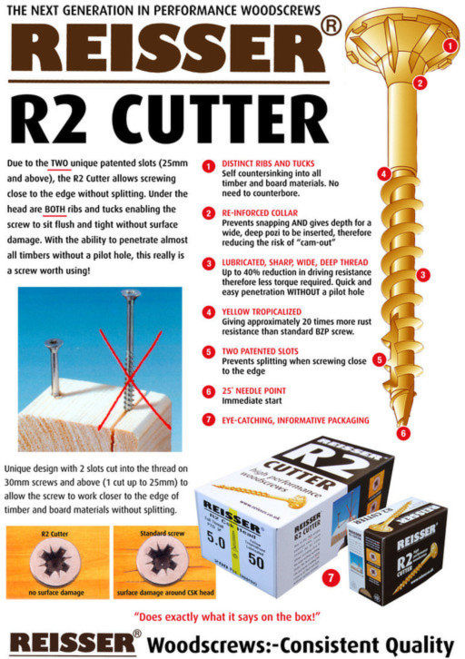 Reisser R2 Cutter Screw, 3.5x30 mm, pack of 200 Image 2