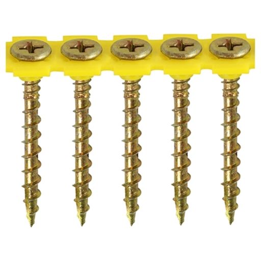 TIMco Collated Solo Screws - PH - Double Countersunk - Yellow 4.5x60mm Image 1
