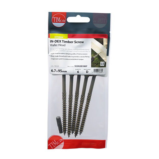 TIMco In-Dex Timber Screws - TX - Wafer - Exterior - Green 6.7 x 125 mm Image 1