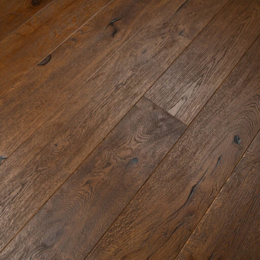 Tradition Antique Brown Engineered Oak Flooring, Distressed, Brushed, Oiled, 190x14x1900mm Image 1
