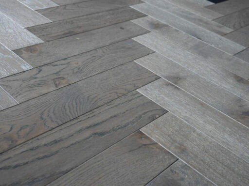 Tradition Engineered Oak Herringbone Flooring, Grey, Hardwax Oiled, 90x18x400mm Image 2