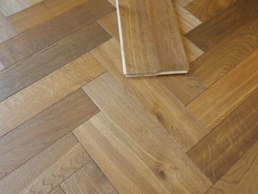 Tradition Engineered Oak Herringbone Flooring, Smoked & UV Oiled, 90x18x400mm Image 4