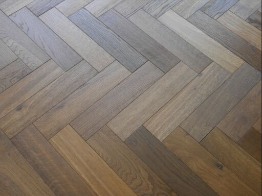 Tradition Engineered Oak Herringbone Flooring, Smoked & UV Oiled, 90x18x400mm Image 3