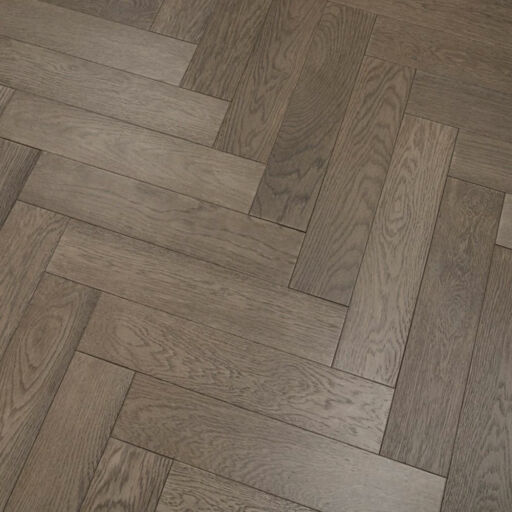 Tradition Engineered Oak Parquet Flooring, Gunmetal Grey, Prime, Brushed, Matt Lacquered, 125x18x600mm Image 4