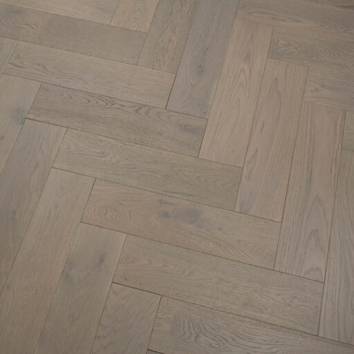 Tradition Engineered Oak Parquet Flooring, Herringbone, Grey, Brushed, UV Lacquered, 150x14x600mm Image 4