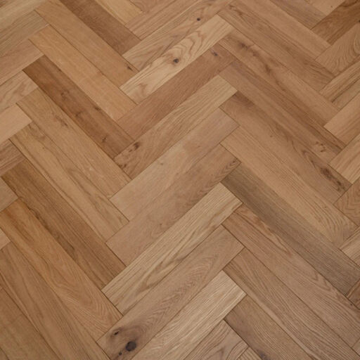 Tradition Engineered Oak Parquet Flooring, Herringbone, Natural, Invisible Lacquered, 90x14x450mm Image 2