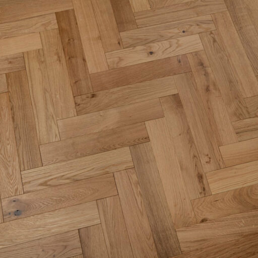 Tradition Engineered Oak Parquet Flooring, Herringbone, Natural, Invisible Lacquered, 90x14x450mm Image 3