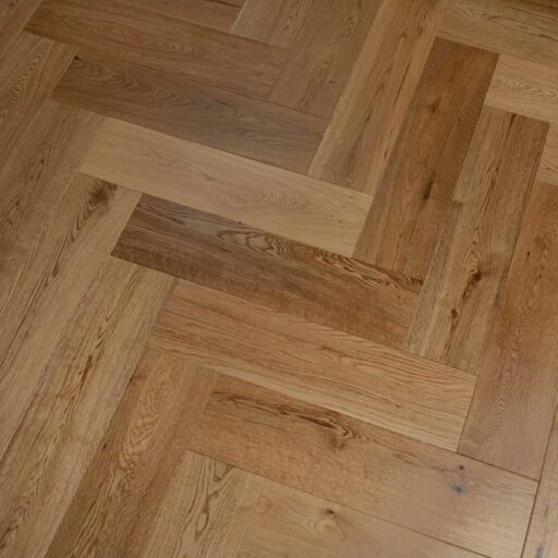 Tradition Engineered Oak Parquet Flooring, Herringbone, Natural, Lacquered, 150x14x600 mm Image 4