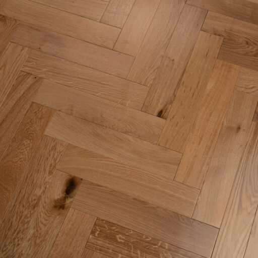 Tradition Engineered Oak Parquet Flooring, Herringbone, Natural, Lacquered, 90x14x450mm Image 3