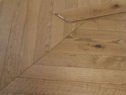 Tradition Smoked Stained Chevron Engineered Oak Flooring, Natural, 90x15x750mm Image 2