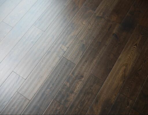 Tradition Solid Coffee Oak Hardwood Flooring, Rustic, Handscraped, Matt Lacquered, RLx125x18mm Image 3