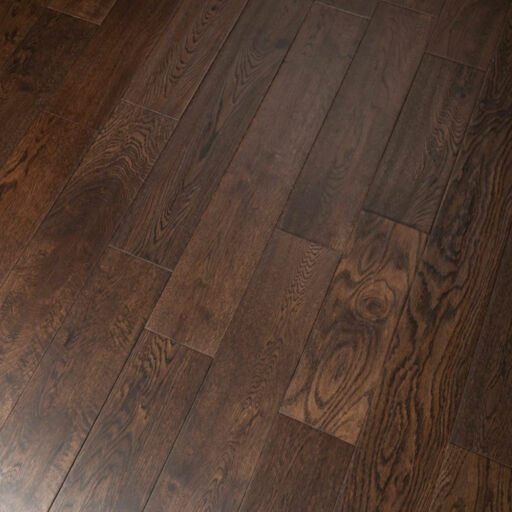 Tradition Solid Coffee Oak Hardwood Flooring, Rustic, Handscraped, Matt Lacquered, RLx125x18mm Image 2