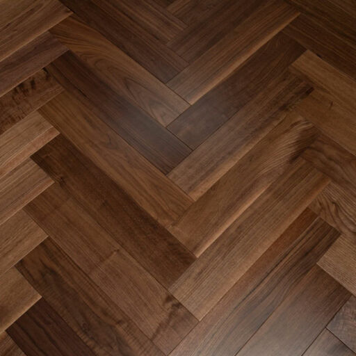 Tradition Walnut Herringbone Engineered Parquet Flooring, Natural, UV Lacquered, 125x14x600mm Image 1