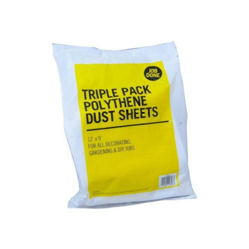 Triple Pack Polythene Dust Sheets, 3.7x 2.7m Image 1