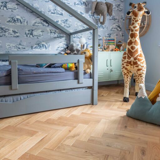 V4 Natural Engineered Oak Parquet Flooring, Rustic, Smooth Sanded & Hardwax Oiled, 90x14x400 mm Image 5