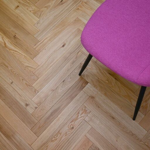 V4 Tundra Herringbone, Natural Oak Engineered Flooring, Rustic, Brushed & UV Oiled, 70x11x490mm Image 2