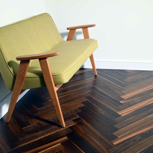 V4 Tundra Herringbone, Smoked Oak Engineered Flooring, Rustic, Brushed & UV Oiled, 70x11x490mm Image 3