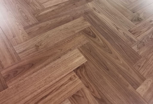Tradition Walnut Herringbone Engineered Parquet Flooring, UV Lacquered, 125x14x600mm Image 4