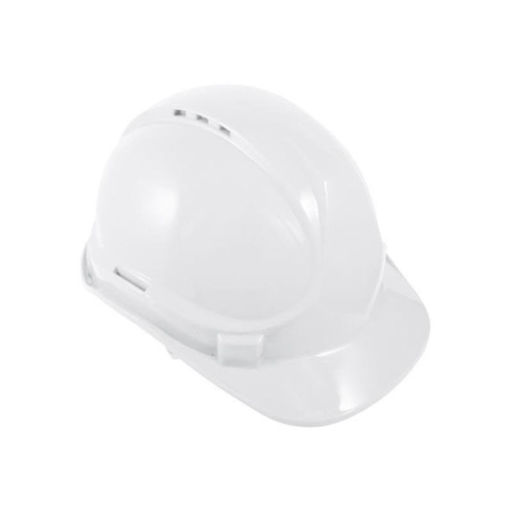 White 6 Point Harness Safety Helmet Image 1