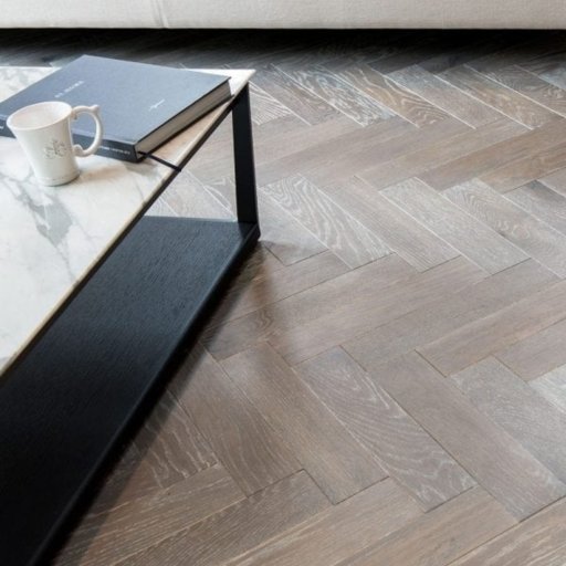V4 Silver Haze Engineered Oak Parquet Flooring, Rustic, Stained, Brushed & Hardwax Oiled, 90x14x360 mm Image 4