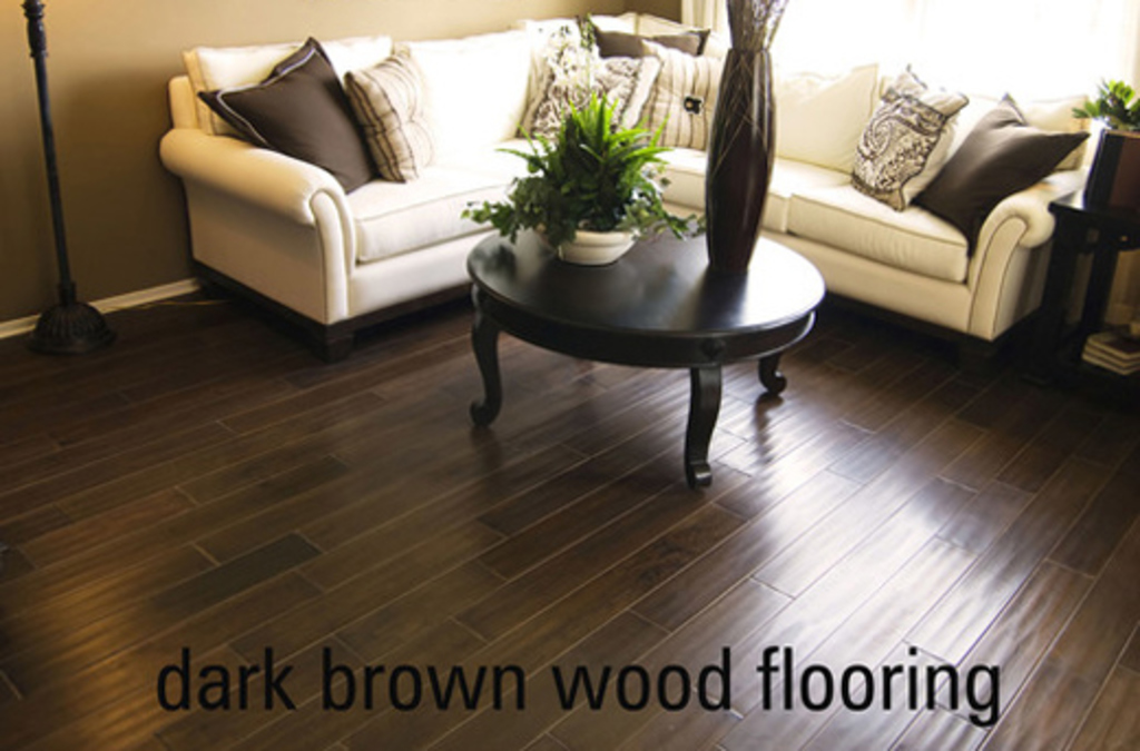 Dark brown wood flooring