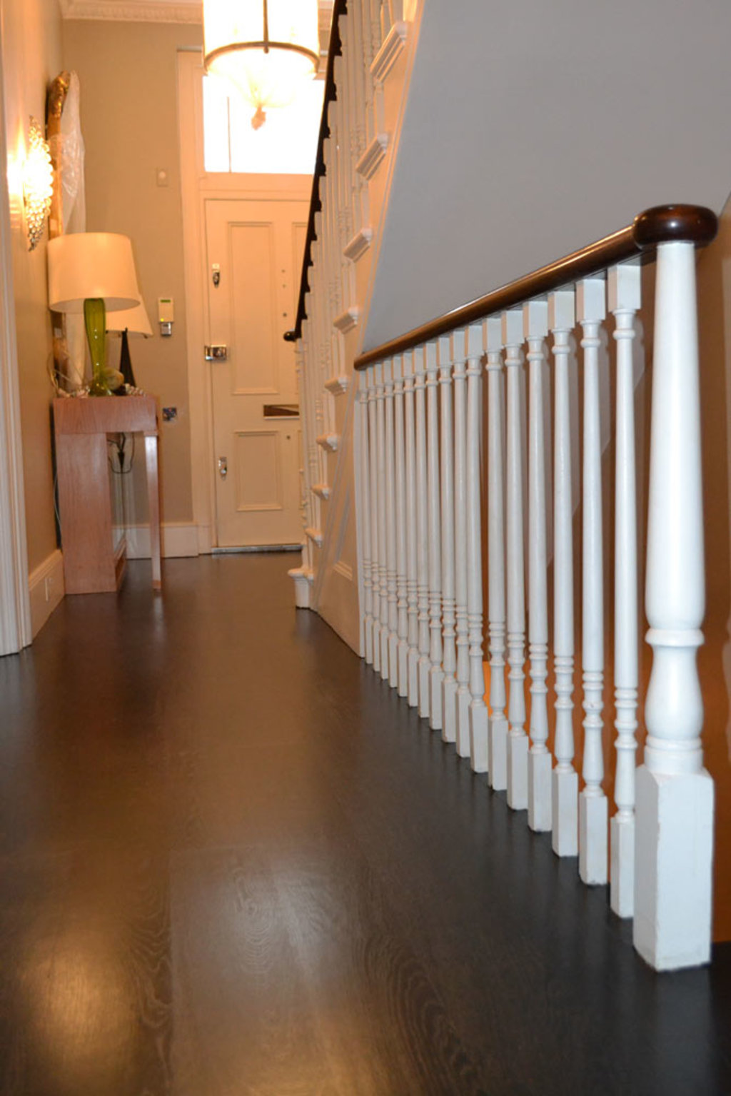 Hallway with wood flooring