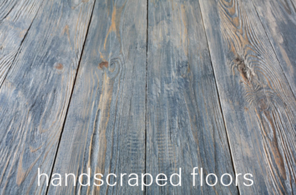 Hand-scraped wooden flooring