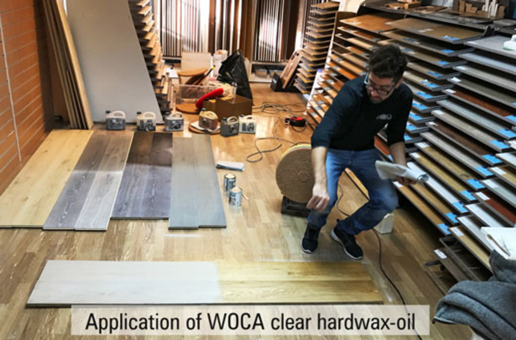 Application of woca hardwax oil