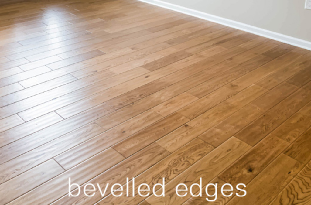 An example of wood flooring with bevelled edges